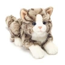 Teddy Hermann - Liggende Kat Grå - 20 cm